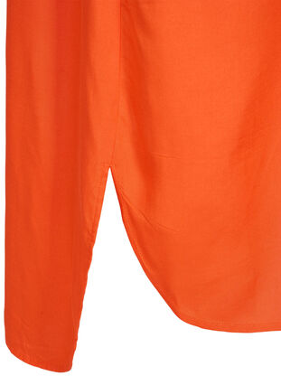 Robe chemise à manches courtes en viscose, Mandarin Red, Packshot image number 3