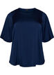 Satijnen blouse met ellebooglange mouwen, Blauw, Packshot image number 0