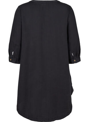 Robe chemise manches 3/4, Black, Packshot image number 1
