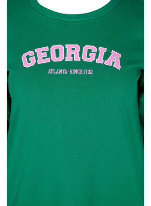 Sweat-shirt en coton avec imprimé de texte, Jolly Green, Packshot image number 2