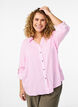 FLASH - Gestreept shirt met opgerolde mouwen, Roze, Model image number 0