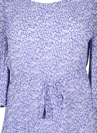Bedrukte geplooide jurk met bindband, Small Flower AOP, Packshot image number 2