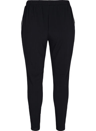 Pantalon avec poches et passepoil, Black w. White, Packshot image number 1