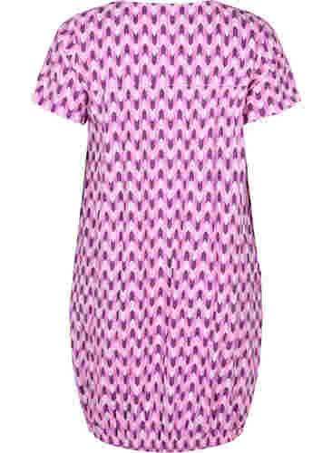 Katoenen jurk met korte mouwen en print, Graphic Color, Packshot image number 1