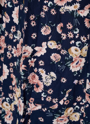 Robe en coton imprimé à manches courtes, Blue Rose Flower, Packshot image number 3