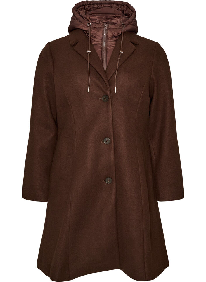 Manteau avec insert matelass&eacute; amovible, Marron, Packshot image number 0
