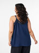 Cami top met V-hals en kanten rand, Blauw, Model image number 2