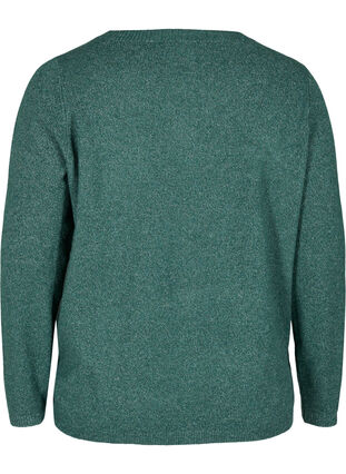 Cardigan court en tricot mélangée avec fermeture boutonnée, Darkest Spruce Mel., Packshot image number 1
