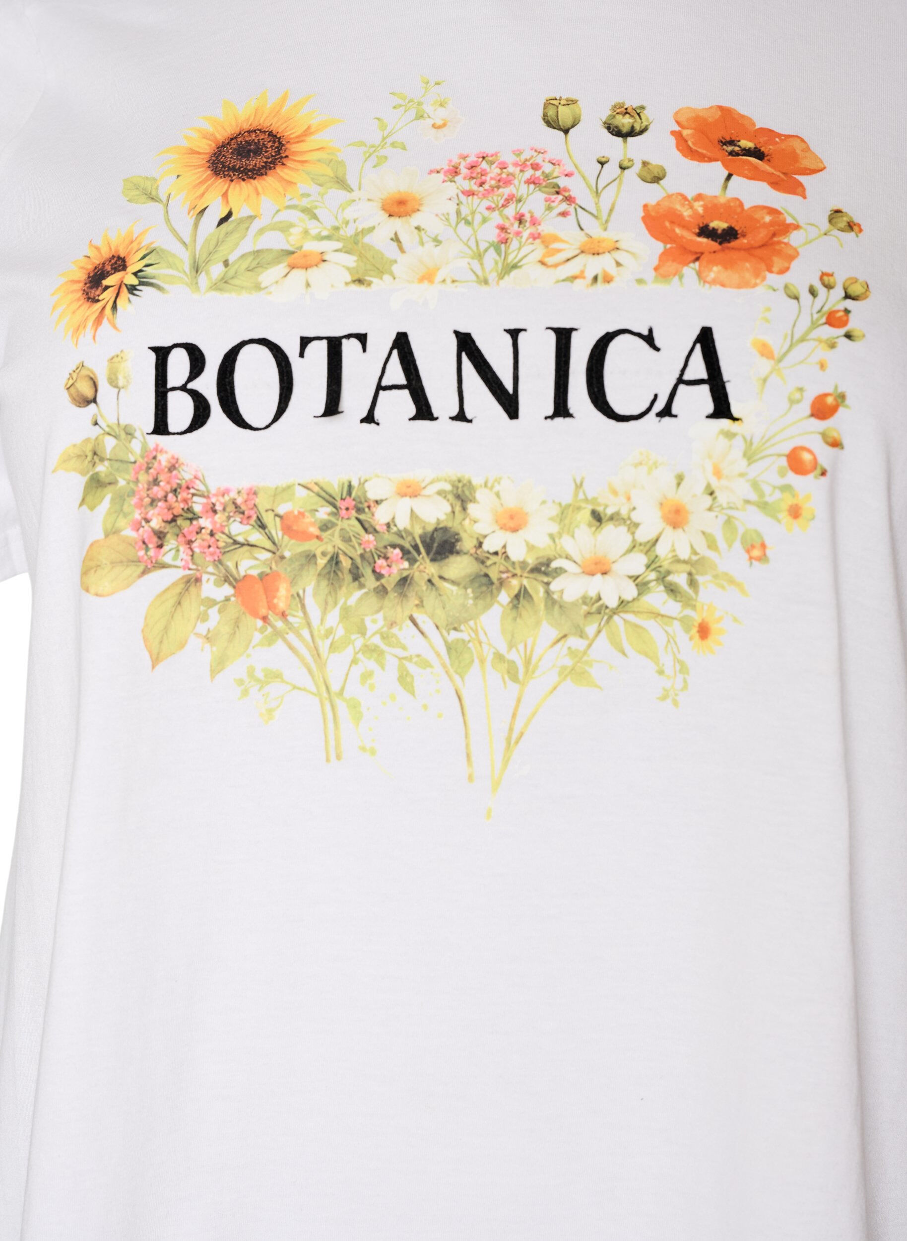 ZizziT-shirt en coton bio avec imprim&eacute; sur le devant, Blanc, Packshot image number 2