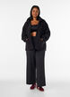 Teddyjack met capuchon en ritssluiting, Zwart, Model image number 1