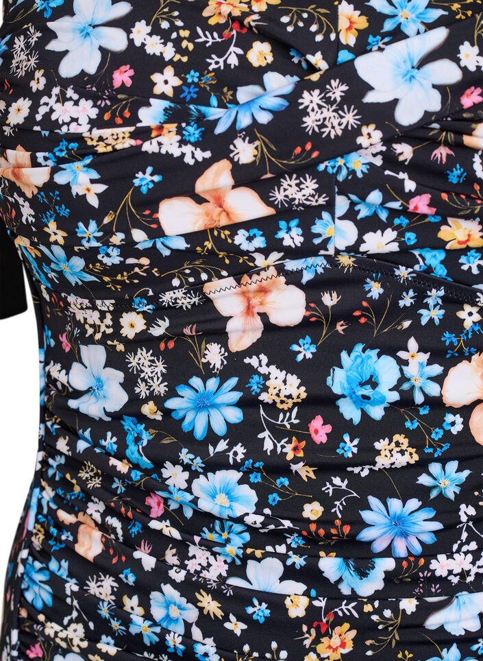 Gewatteerd badpak met print, Blauw, Packshot image number 2