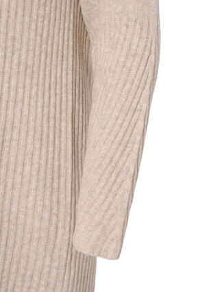 Ribbed Knit Dress met col, Simply Taupe Mel., Packshot image number 2