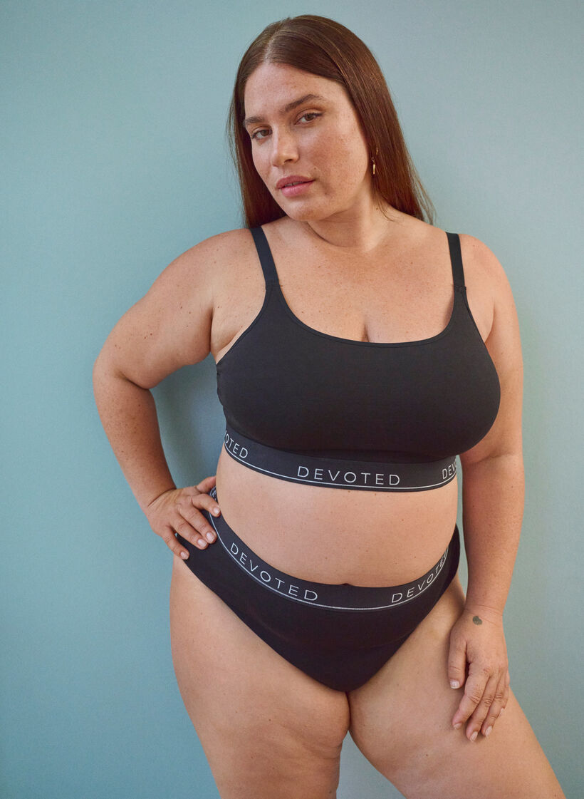 String en coton avec taille normale, Noir, Image image number 0