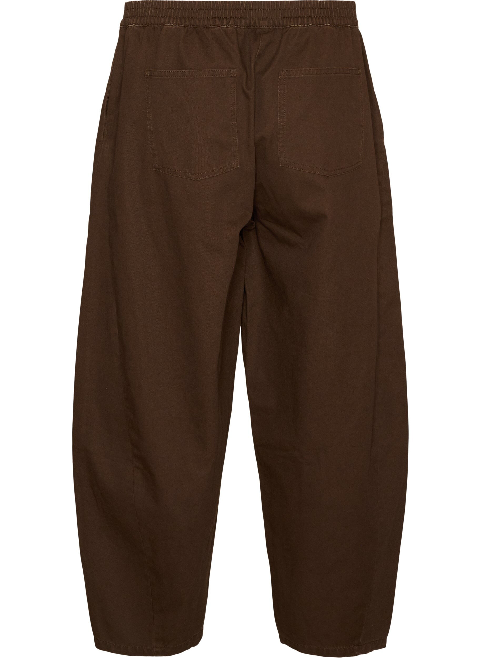ZizziJean barrel avec taille haute et ceinture &eacute;lastique, Marron, Packshot image number 1