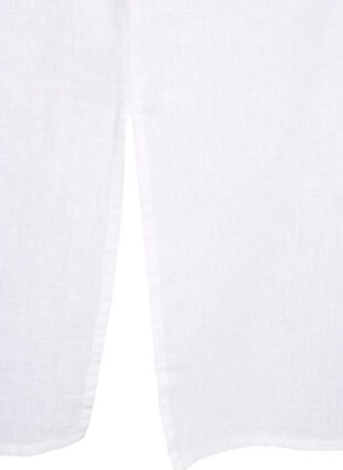 Lang shirt van katoenmix met linnen, Bright White, Packshot image number 3