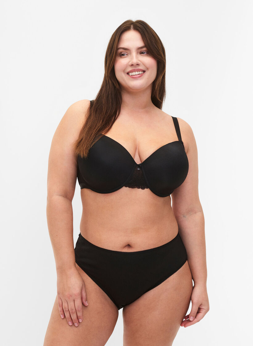 5-pack culottes en coton avec taille normale, Noir, Model image number 0