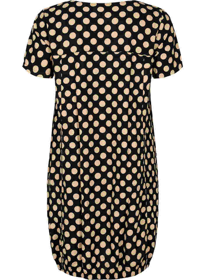 Katoenen jurk met korte mouwen en print, Dot AOP, Packshot image number 1