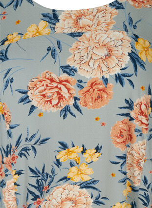 Robe en viscose à manches courtes avec imprimé, Light Blue Flower, Packshot image number 2