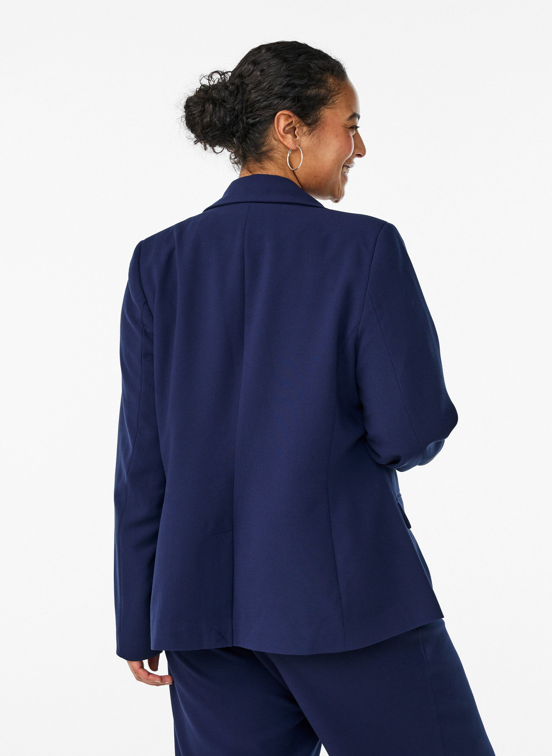 ZizziKlassieke blazer met knoopsluiting en zakken, Blauw, Model image number 2