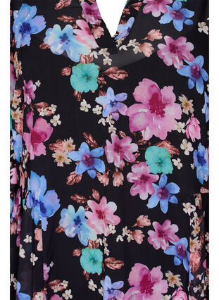 Robe midi à fleurs avec col en V, Bright Fall Print, Packshot image number 2