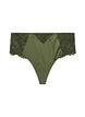 String hipster en dentelle et microfibre, Vert Kaki, Packshot image number 0
