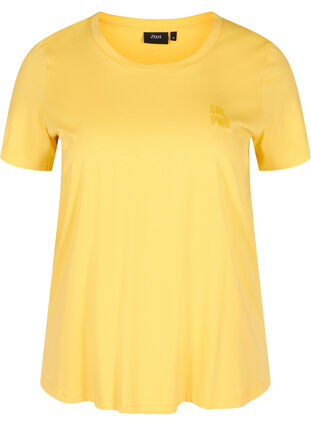T-shirt met korte mouwen en print, Mimosa, Packshot image number 0