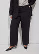 Op maat gemaakte broek met wijde pijpen en hoge taille, Zwart, Model image number 2