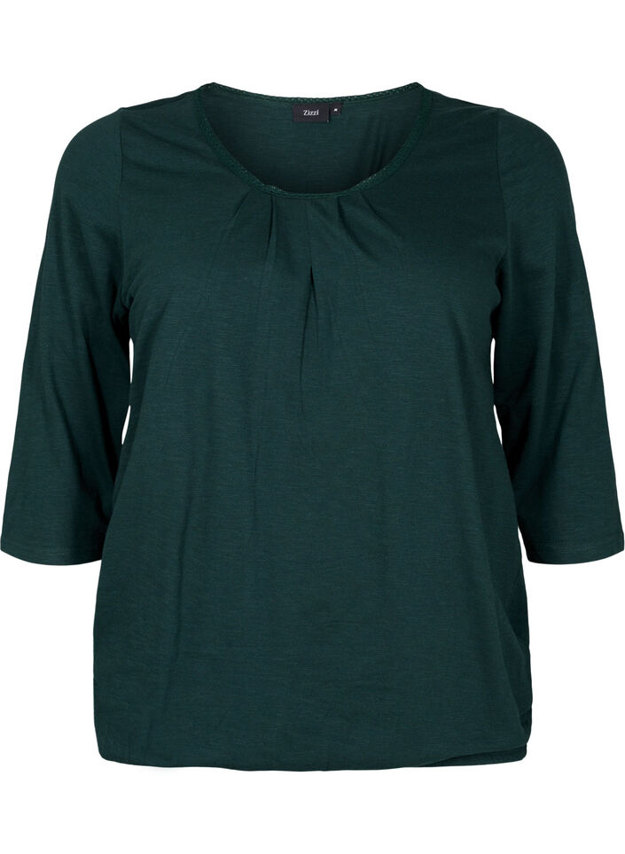 Katoenen blouse met 3/4 mouwen, Scarab, Packshot image number 0