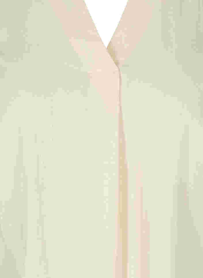 Katoenen top met korte mouwen, v-hals en kraag, Mother Of Pearl, Packshot image number 2