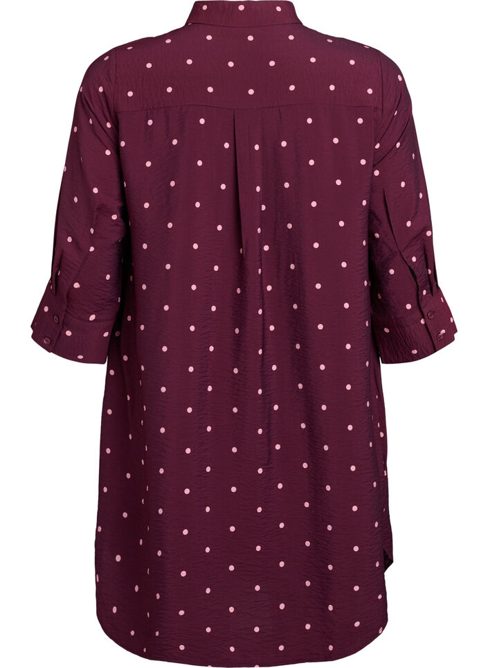 Korte jurk met kraag en borstzak, Rood, Packshot image number 1