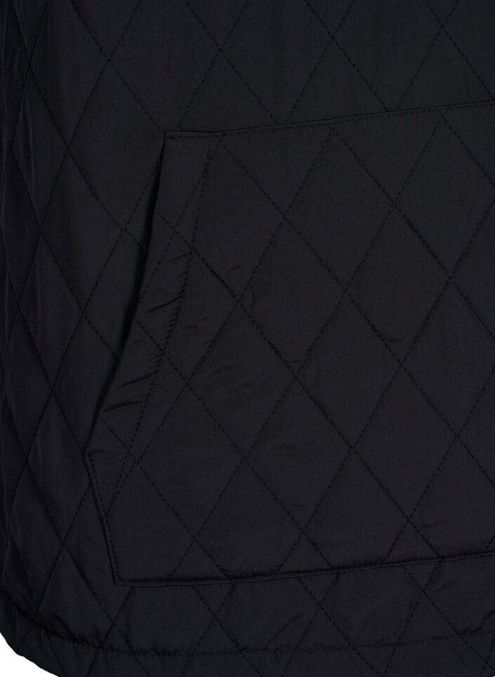 Sweatshirt met capuchon en quilt, Black, Packshot image number 3