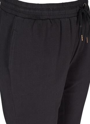 Losse sweatpants in 100% katoen, Black, Packshot image number 3