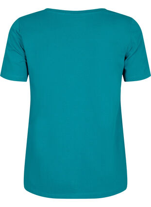 T-shirt en coton uni basique, Deep Lake, Packshot image number 1