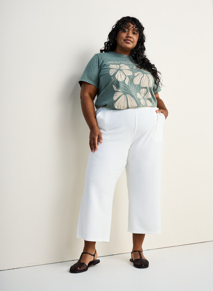 Pantalon ample en longueur 7/8, Beige, Image image number 0