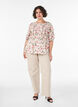 Blouse en viscose avec smocks et effet p&eacute;plum, Vanille, Model image number 1