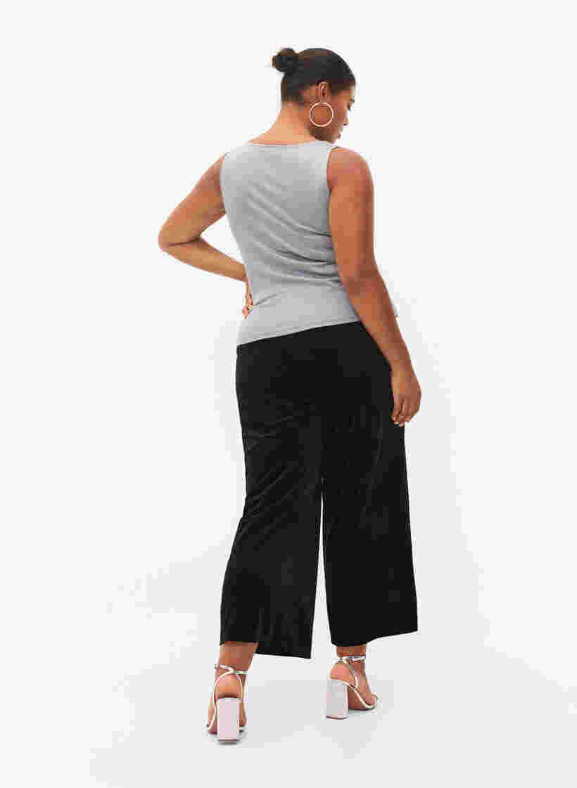 Pantalon en velours avec largeur, Black, Model image number 1