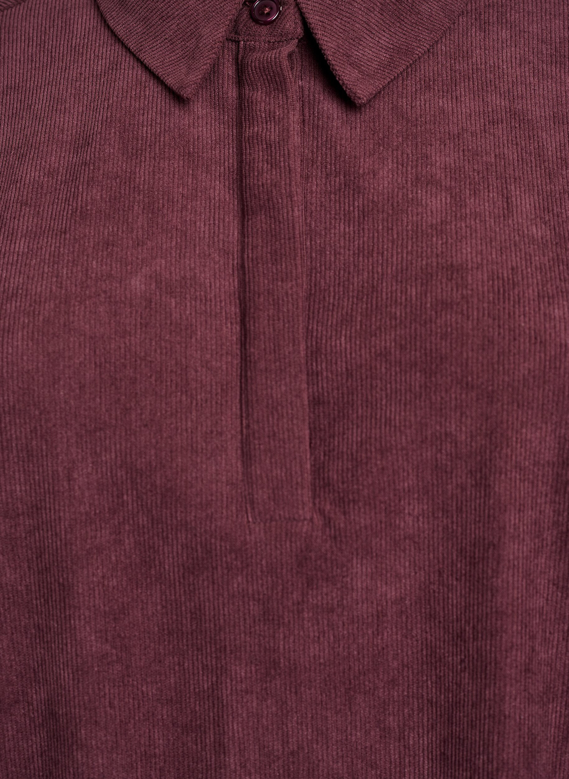 ZizziOverhemdblouse met lange mouwen in corduroy, Donker Bordeaux, Packshot image number 2