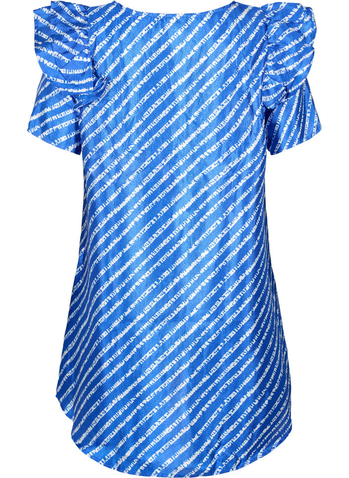 Gestreepte tuniek met franjes, S.T.W./White Stripes, Packshot image number 1