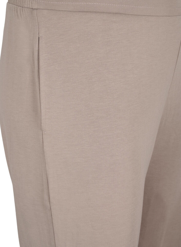 Modal-mix broek met elastische tailleband, Beige, Packshot image number 2