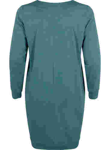 Robe sweat-shirt avec col en V, Sea Pine, Packshot image number 1