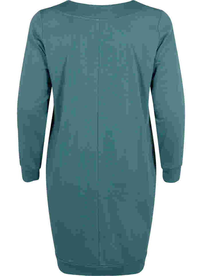 Robe sweat-shirt avec col en V, Sea Pine, Packshot image number 1