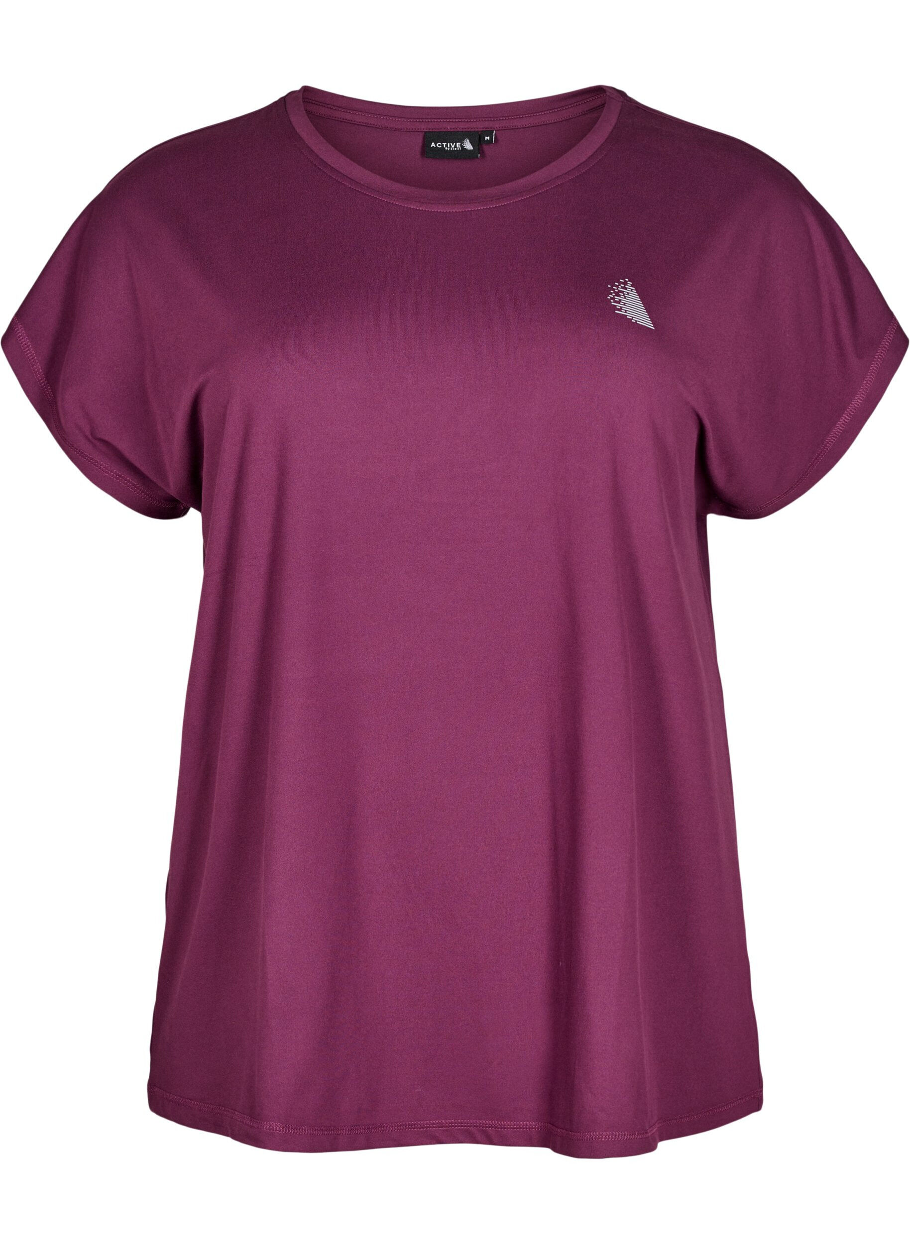 Zizzi T-shirt de sport uni, Violet, Packshot image number 0