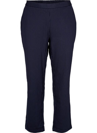 Pantalon à fines rayures à jambes droites, Navy Stripe, Packshot image number 0