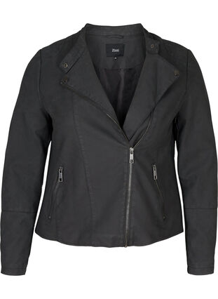 Short faux suede jacket, Black, Packshot image number 0