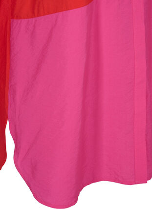 Lange blouse met color-block, Pink Red Block, Packshot image number 3