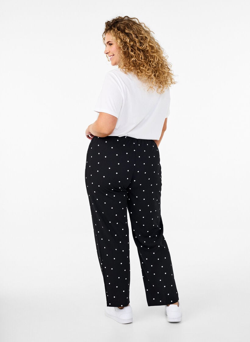 Pantalon &agrave; coupe droite, Noir, Model image number 1