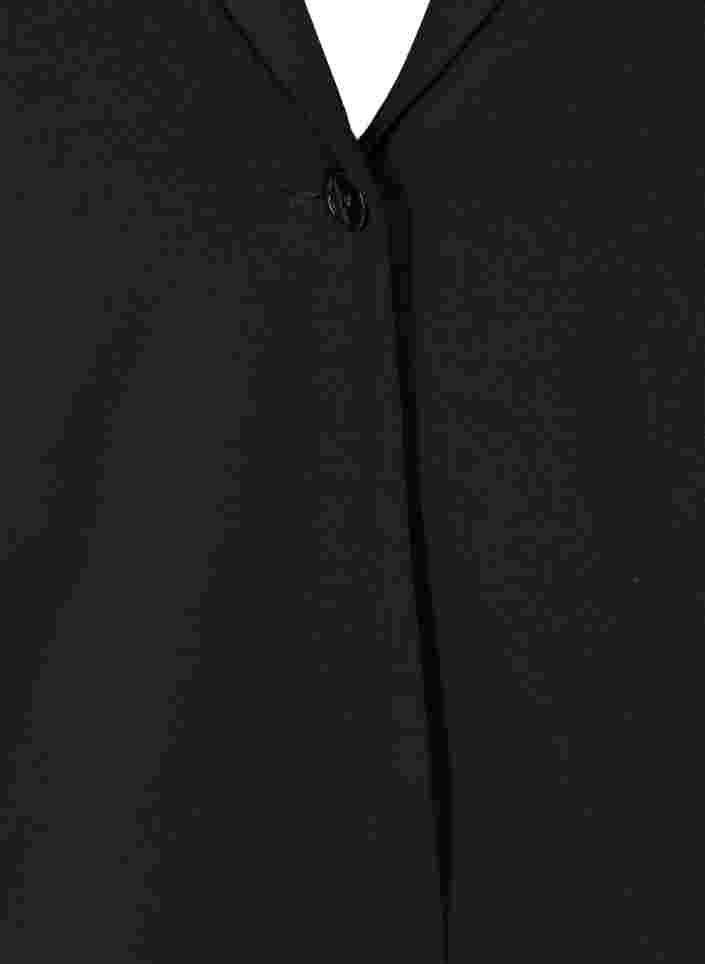 Basic blazer met knoop en sierzakken, Black, Packshot image number 2
