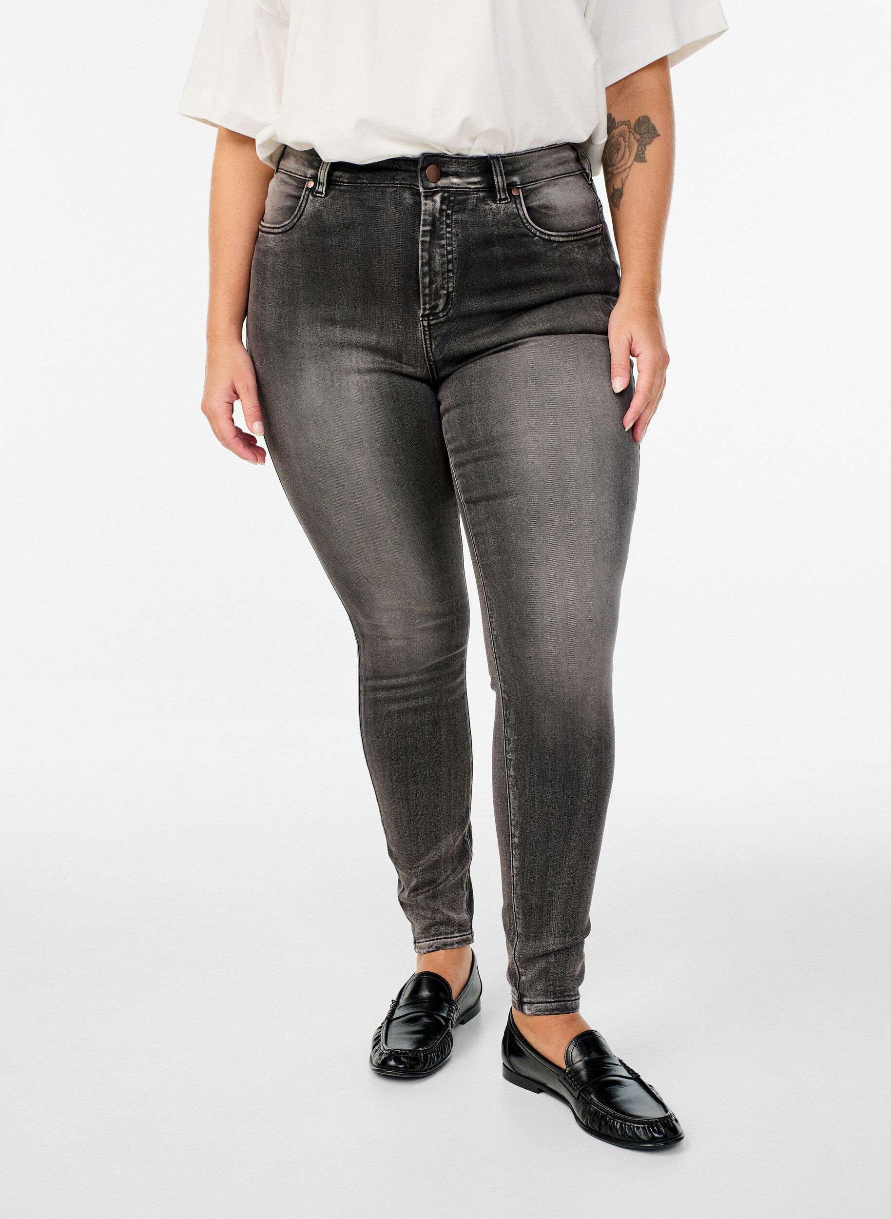 ZizziJean Amy super slim &agrave; taille haute, Gris anthracite, Model image number 2