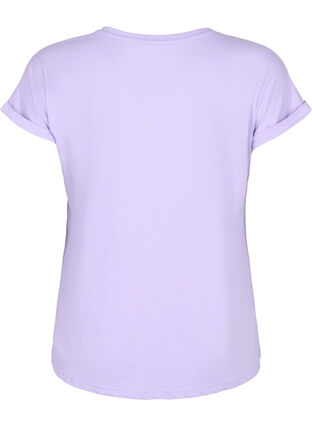 T-shirt à manches courtes en coton mélangé, Lavender, Packshot image number 1