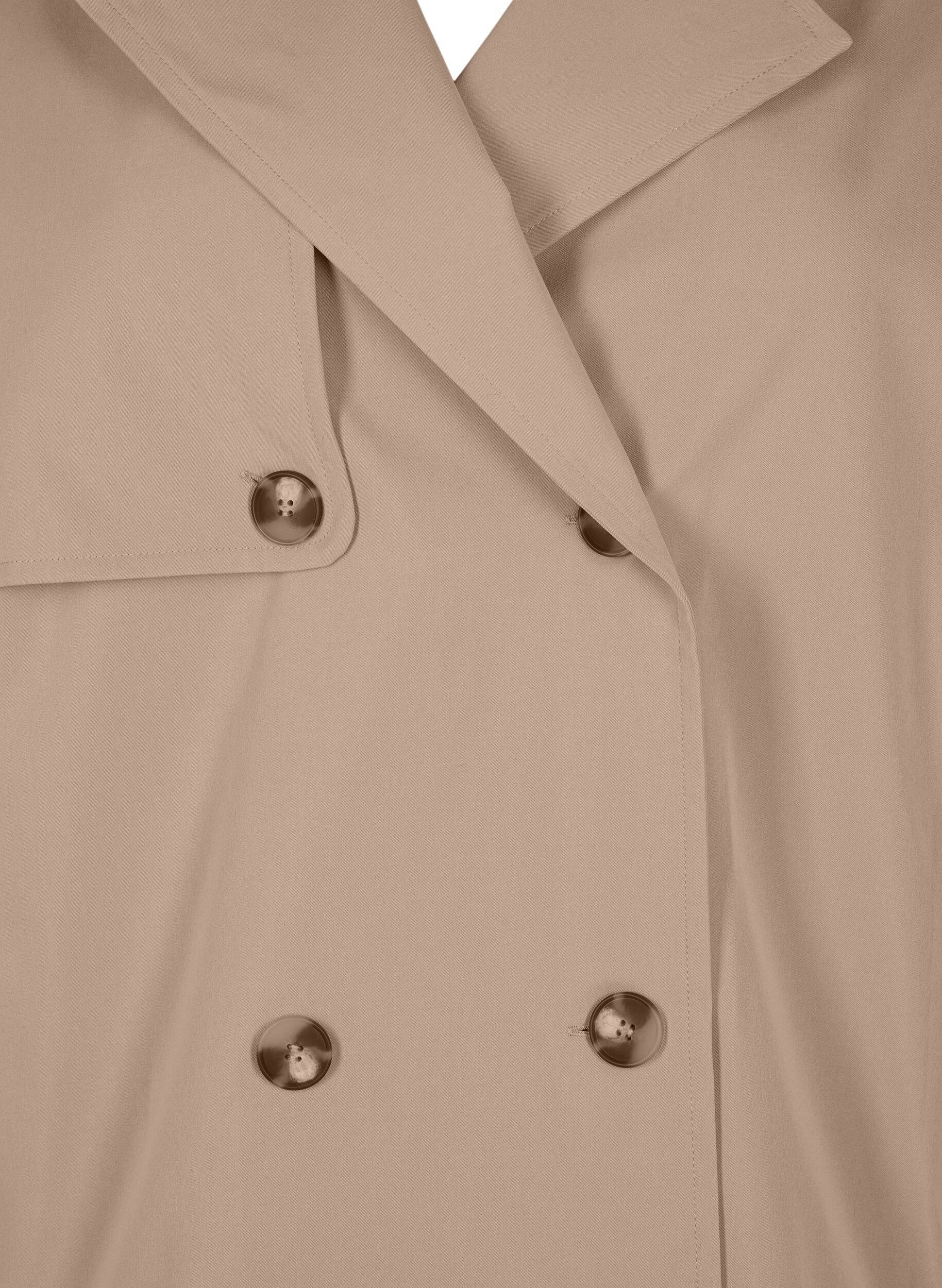 Zizzi Trench court aux d&eacute;tails classiques, Gris, Packshot image number 2